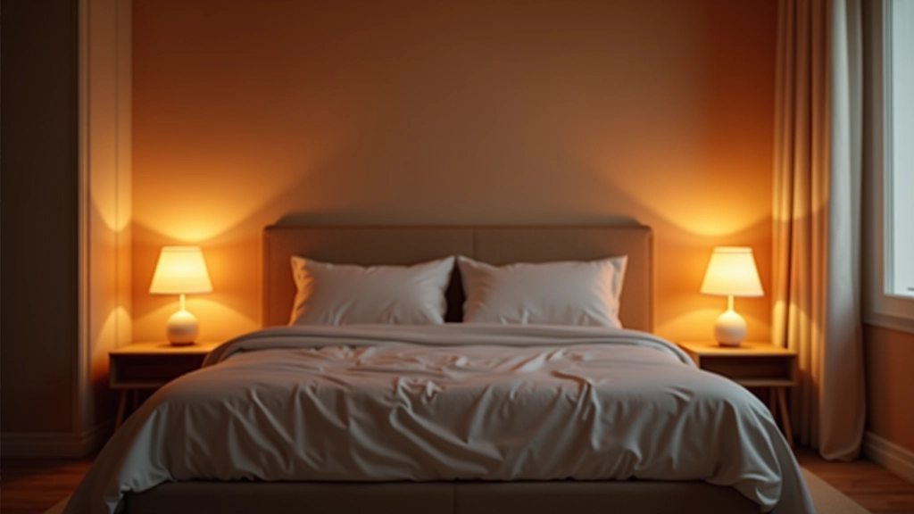 Camera da letto con sistema di illuminazione studiato per il benessere notturno